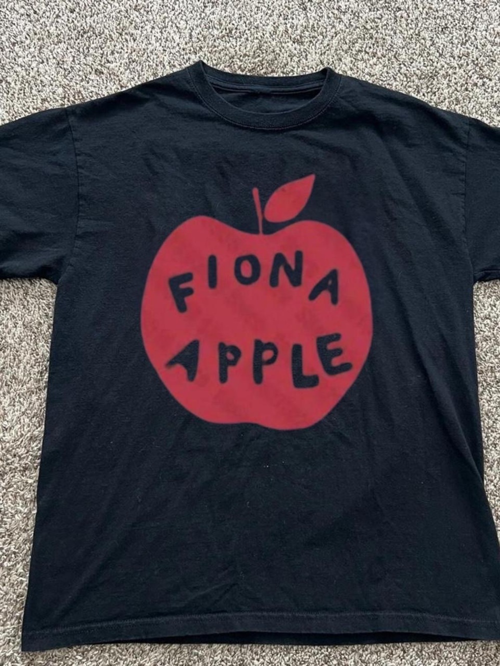 Gildan Black Short Sleeve Tee with Red Apple Graphic